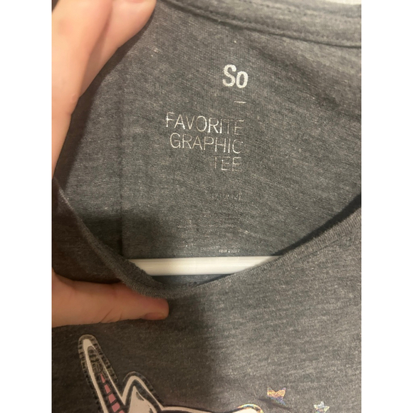 SO Girl’s Grey “unicorn” Long-sleeve Graphic Tee Shirt Sz. L-10/12 - Picture 4 of 5